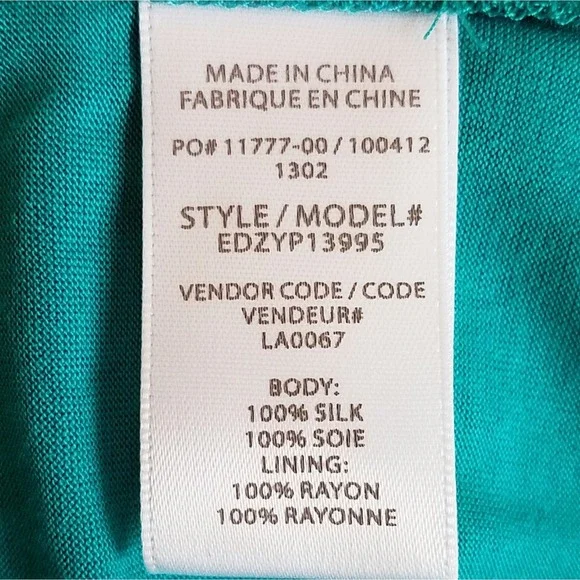 Ella Moss Citrus Floral Dress Teal Green Size M - Picture 7 of 9